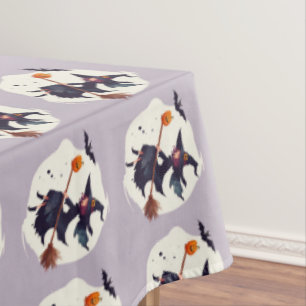 Scary Witch Purple Halloween  Tablecloth Parties