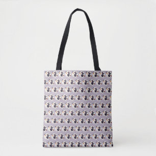 Scary Witch Purple Halloween Tote Bag