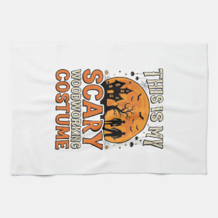 Scary Woodworking Costume Halloween Vintage Design Kitchen Towel