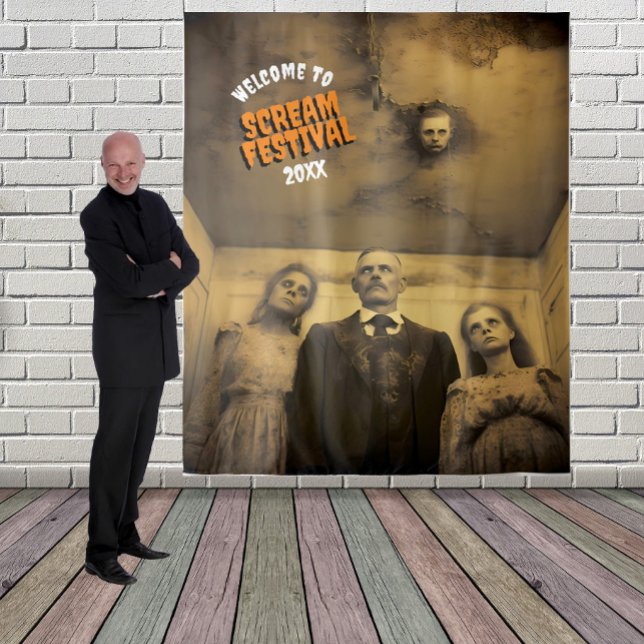 Scary Zombie Family Halloween Hanging Backdrop Tapestry (Creator Uploaded)