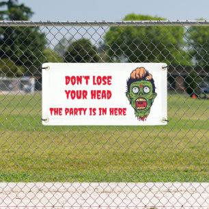 Scary zombie Halloween theme banner