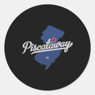 Scataway New Jersey Nj Map  Classic Round Sticker