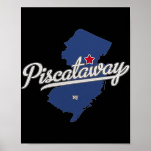 Scataway New Jersey Nj Map  Poster