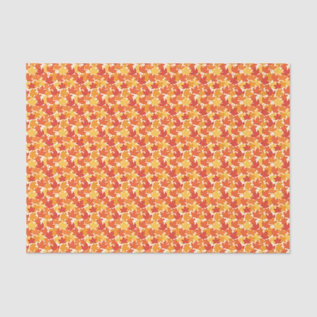 Scattered Autumn Leaves Fall Colours Tissue Paper (Front)