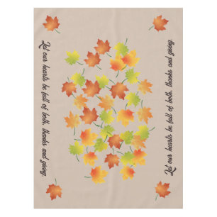 Scattered Autumn Leaves Thanksgiving Tablecloth