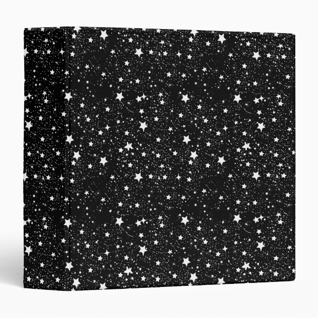 Scattered Black and White Stars Binder (Front/Spine)