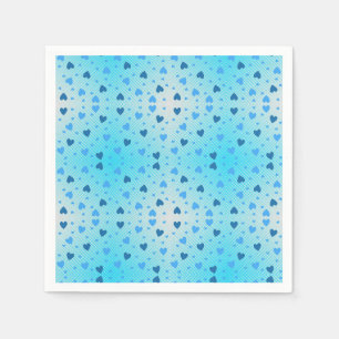 Scattered Blue Hearts in swirling diamond ring.OW Napkin