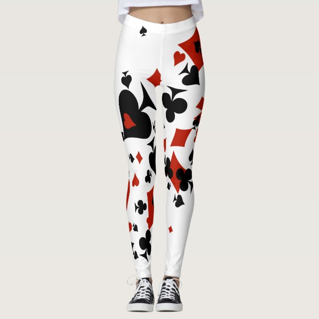 Scattered Card Suites Leggings (Front)
