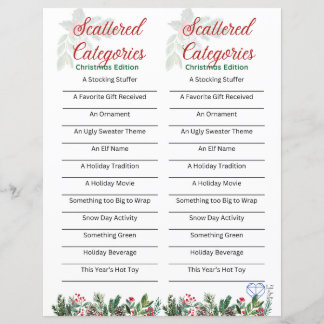 Scattered Categories - Christmas Edition