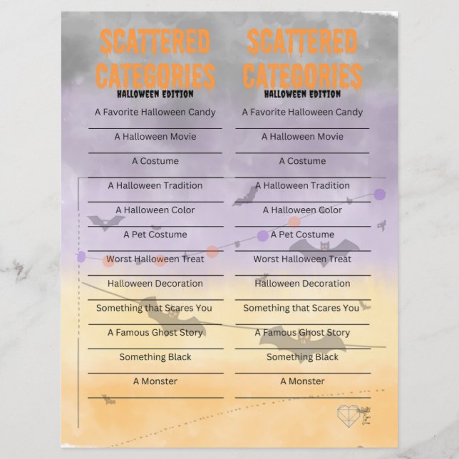 Scattered Categories - Halloween Edition (Front)