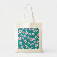 Scattered Cherry Blossoms Canvas Tote