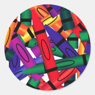 Scattered Crayons Sticker