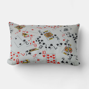 Scattered Deck Of Cards, Lumbar Cushion. Pillow