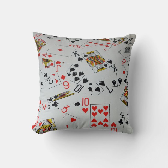 Scattered Deck Of Cards, Throw Cushion. Throw Pillow (Front)