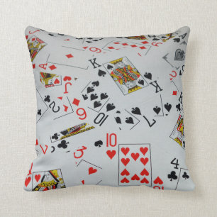 Scattered Deck Of Cards, Throw Cushion. Throw Pillow
