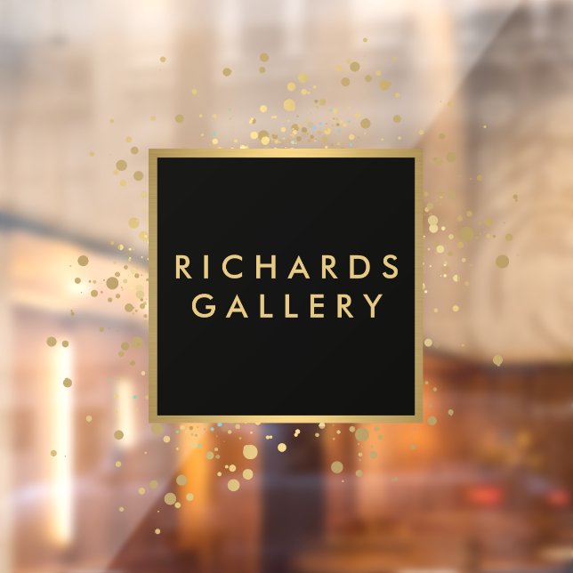 Scattered Faux Gold Confetti Black/Transparent Window Cling (Sheet 2)