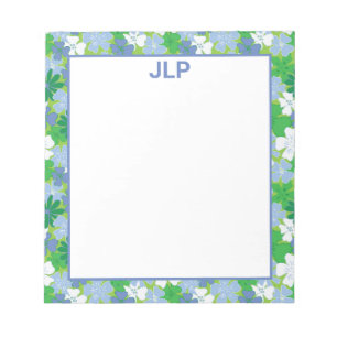 Scattered Floral Blue and Green Notepad