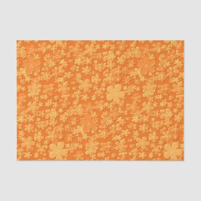 Scattered Flowers-Lt Orange-TISSUE WRAPPING PAPER (Front)