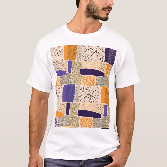 Scattered Geometric Lines: Abstract Art T-Shirt (Front)