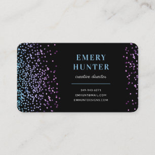 Scattered Glitter Blue and Purple Business Card