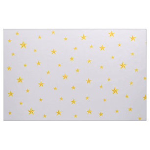 Scattered Golden Yellow Stars on Light Lilac Colou Fabric