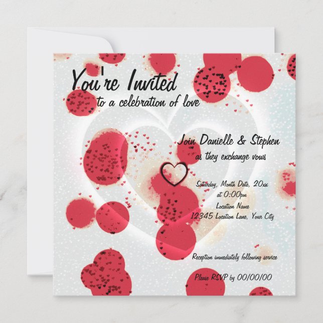 Scattered Hearts Invitation (Front)