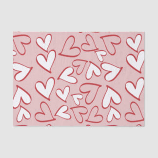 Scattered Hearts Pattern 10" x 15" Tissue Paper