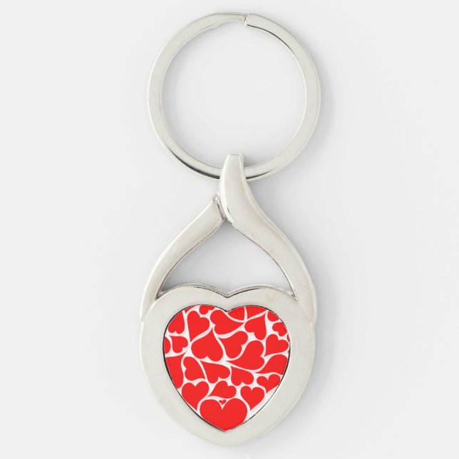 Scattered Hearts Valentines Keychain (Front)