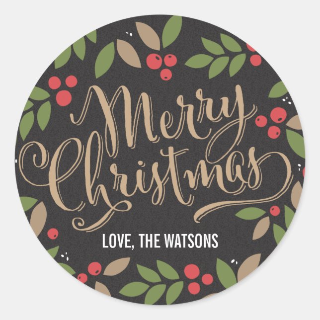 Scattered Holly Christmas Holiday Sticker (Front)