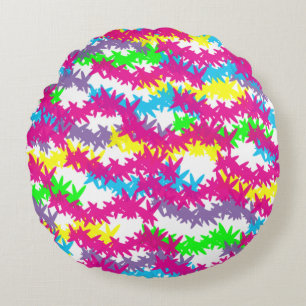 Scattered Jacks -Pop of Florecent Effect Design Round Pillow