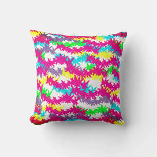 Scattered Jacks -Pop of Florecent Effect Design Throw Pillow