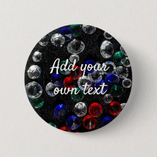 Scattered Jewels and Gemstones Custom 2 Inch Round Button