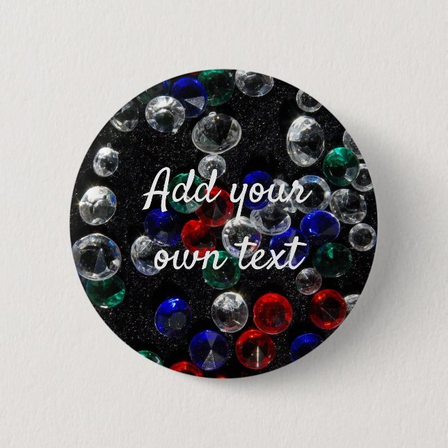 Scattered Jewels and Gemstones Custom 2 Inch Round Button (Front)