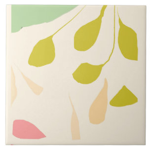 Scattered leaves Ceramic Tile