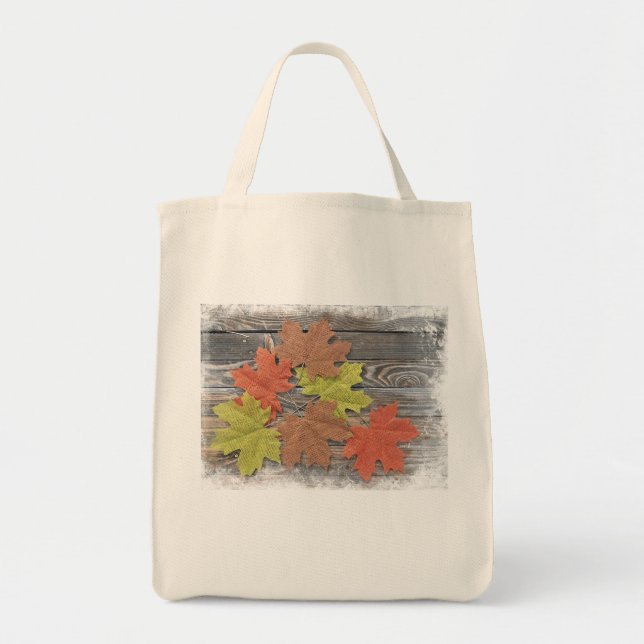 Scattered Leaves Grocery Tote (Front)