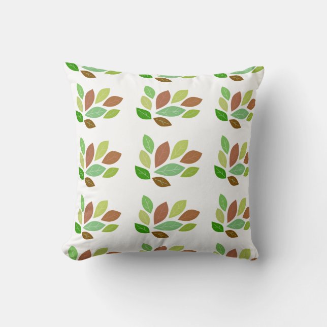 Scattered Leaves Throw Pillow (Front)