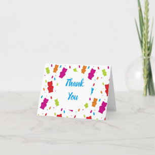 Scattered Multicolor Gummy Bears thank you card