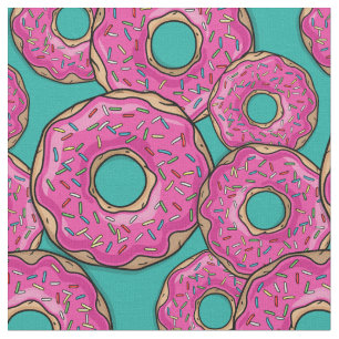 Scattered Pink Doughnut Joy Fabric