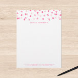 Scattered Pink Hearts Confetti Letterhead<br><div class="desc">This sweet letterhead features scattered hearts confetti in different shades of pink against a white background. Personalize by replacing the placeholder text with your own information. For more options such as to change the font and it's size/colour or the spacing between letters click the "Customize" button. *Please note that the...</div>