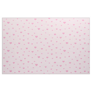 Scattered Pink Hearts on Light Pink Fabric
