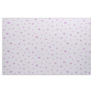 Scattered Purple Hearts on Light Lilac Colour Fabric