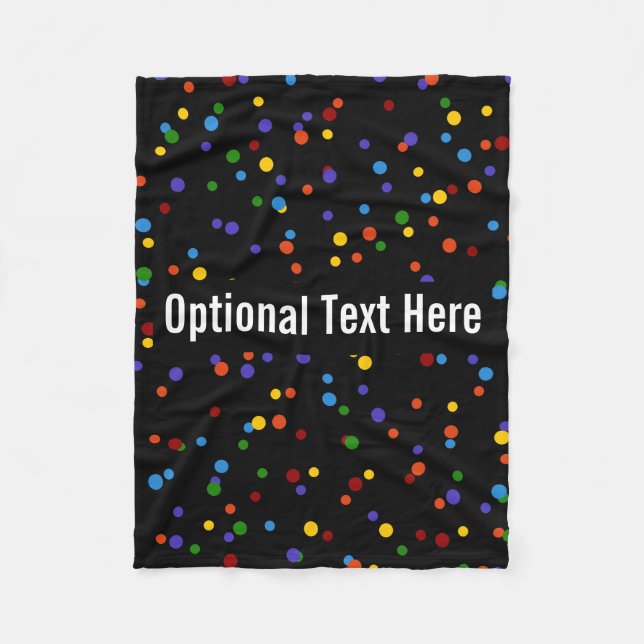 Scattered Rainbow Dots Pattern Fleece Blanket (Front)