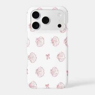 Scattered Seashells Bows Pink Coastal Coquette Cas