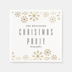 Scattered snow holiday party napkins
