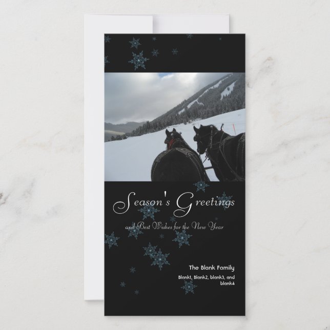 scattered snowflakes 4 holiday photo card (Front)