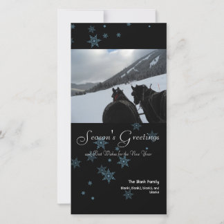 scattered snowflakes 4 holiday photo card