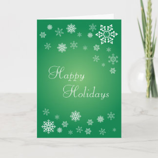Scattered Snowflakes Holiday Card (green)