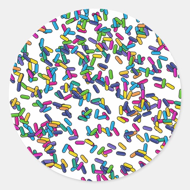 Scattered Sprinkles Pattern Classic Round Sticker (Front)