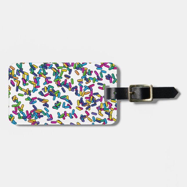 Scattered Sprinkles Pattern Luggage Tag (Front Horizontal)