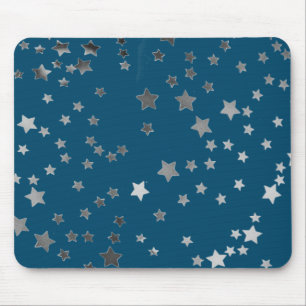 Scattered Stars on Blue Mouse Pad